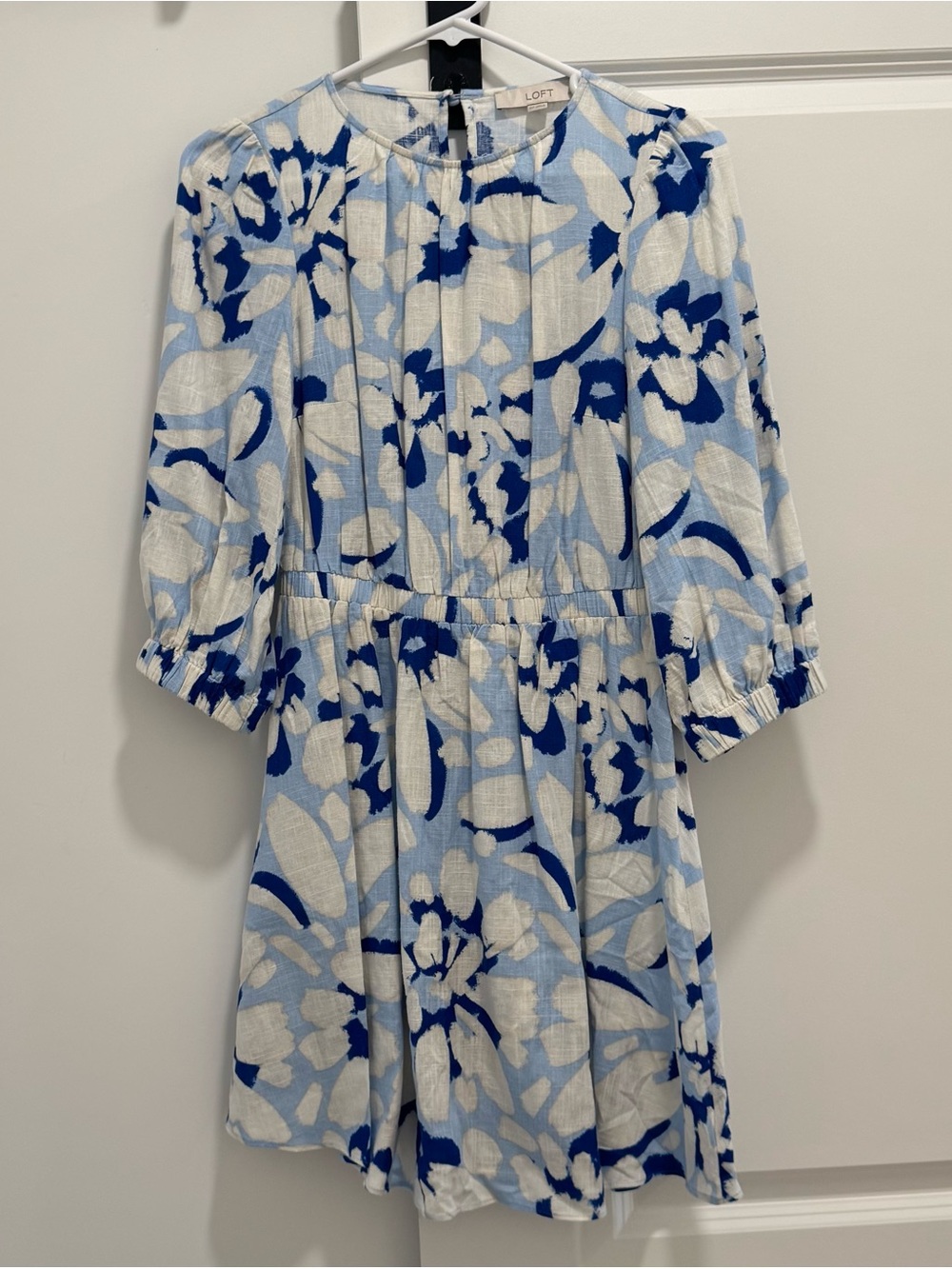 LOFT Light Blue and White Floral Tunic
